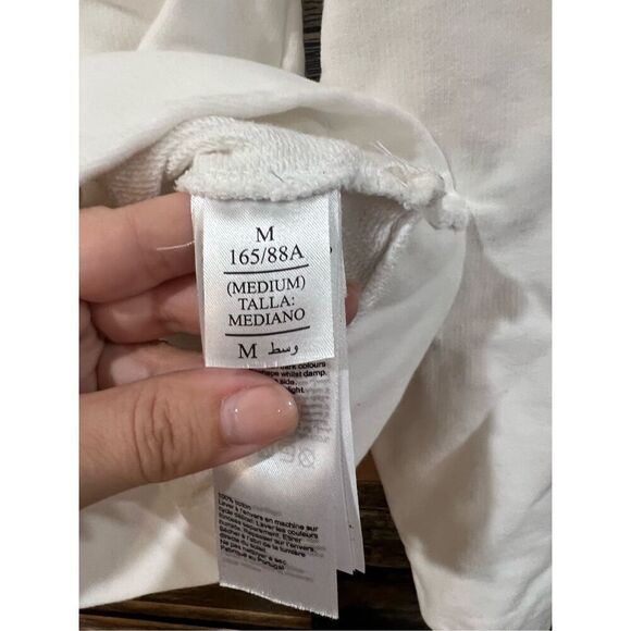 AllSaints cotton sweatshirt top long sleeve white sz M - Picture 5 of 7